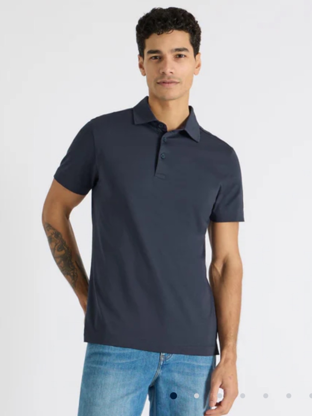 Spoke Men’s Navy Polo Size Large Long